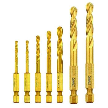 DEWALT IMPACT READY Series DD5157 Drill Bit Set, 7-Piece, Steel, Titanium-Coated