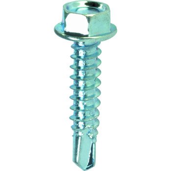 Teks 21352 Screw, #14 Thread, 1-1/2 in L, Coarse Thread, Hex Drive, Self-Drilling, Self-Tapping Point, Steel, Zinc