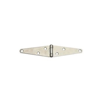 National Hardware N127-969 Strap Hinge, 1.61 in W Frame Leaf, 0.08 in Thick Leaf, Steel, Zinc, Wall Mounting, 60 lb