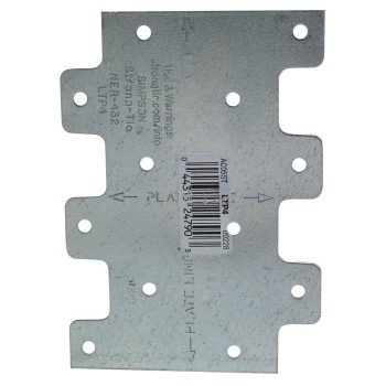 Simpson Strong-Tie LTP LTP4 Lateral Tie Plate, 4-1/4 in W, 3 in H, Steel, Galvanized/Zinc