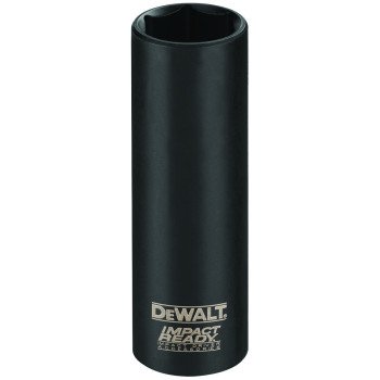 DEWALT IMPACT READY DW22902 Impact Socket, 3/4 in Socket, 1/2 in Drive, Square Drive, 6-Point, Steel, Black Phosphate