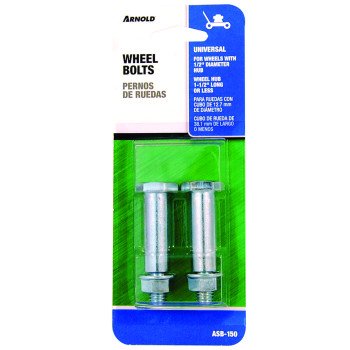 Arnold ASB-150 Wheel Bolt, Universal, Steel, For: Wheels with 1/2 in Dia Bore and Hub Width of 1 1/2 in or Less