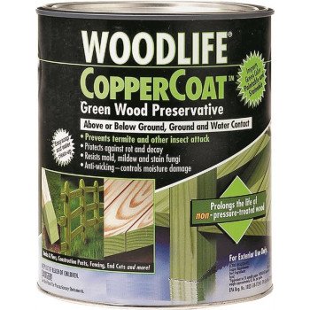 WOODLIFE 1904A Wood Preservative, Green, Liquid, 1 qt, Can