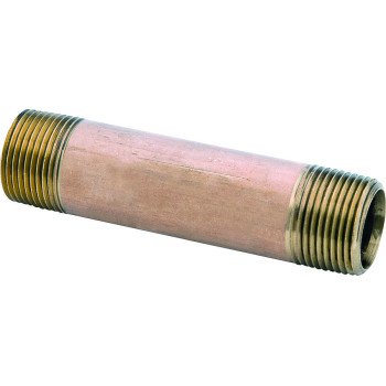 Anderson Metals 38300-0415 Pipe Nipple, 1/4 in, NPT, Brass, 870 psi Pressure, 1-1/2 in L