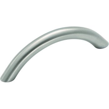 Amerock BP19001SS Cabinet Pull, 3-11/16 in L Handle, 1-3/16 in H Handle, 1-3/16 in Projection, Stainless Steel