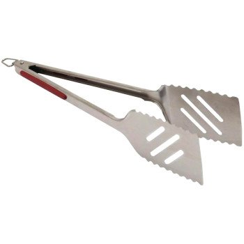 GrillPro 40240 Turner/Tong Combination, 16 in L, Stainless Steel, Silver