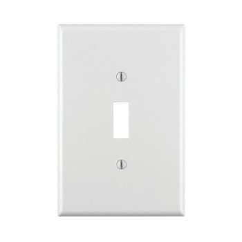 Leviton 88101 Wallplate, 3-1/2 in L, 5-1/4 in W, 1 -Gang, Thermoset Plastic, White, Smooth