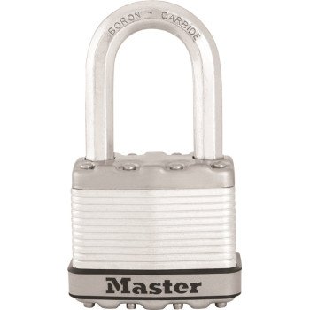 Master Lock M5XKADLF Padlock, Alike Key, 3/8 in Dia Shackle, 1-1/2 in H Shackle, Boron Carbide Shackle, Steel Body, Zinc