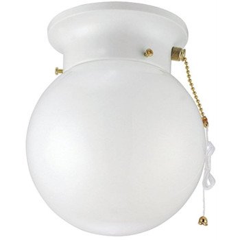 Canarm ICL9WH Ceiling Light Fixture, 60 W, 1-Lamp, A Lamp, Steel Fixture, White Fixture