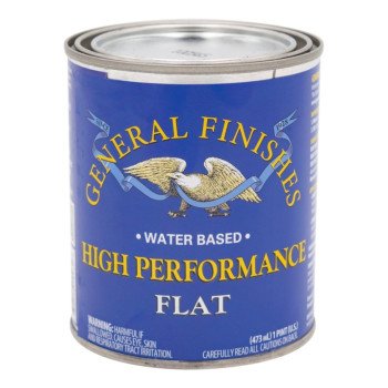 GENERAL FINISHES PTHF High-Performance Topcoat, Flat, Liquid, Clear, 1 pt, Can