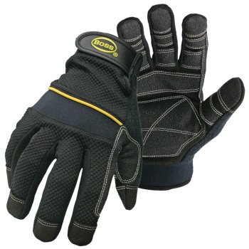 Boss 5202L Utility Gloves, L, Wing Thumb, Wrist Strap Cuff, PVC/Synthetic Leather