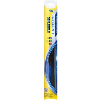 Rain-X Latitude 99814 Wiper Blade, 14 in, Contoured Blade, Synthetic Rubber