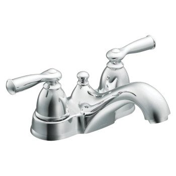 Moen Banbury Series WS84912 Bathroom Faucet, Low Arc Spout, Chrome Plated, 5/16 to 1-3/16 in Plate Size, 5-5/8 in, Metal