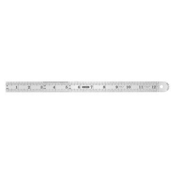 General 1201ME Precision Measuring Ruler, SAE/Metric Graduation, Stainless Steel, Black, 7/8 in W