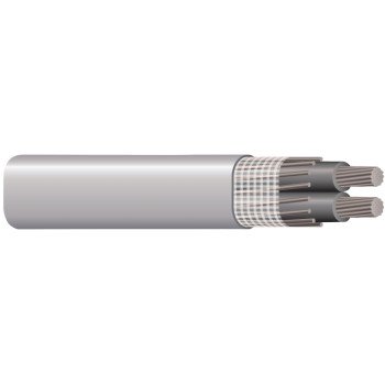 Southwire 2/2/2AX200 Service Entrance Cable, 3 -Conductor, Aluminum Conductor, PVC Insulation, Gray Sheath, 600 V