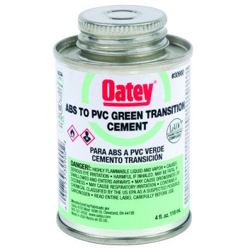 Oatey 30900 Solvent Cement, 4 oz Can, Liquid, Green