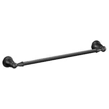 Moen Banbury Y2618BL Towel Bar, 18 in L Rod, Zinc, Matte, Wall Mounting