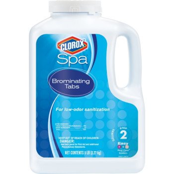 Clorox Spa 21005CSP Brominating Tablet, 5 lb, Tablet, Faint Halogen, White