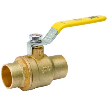 B & K 107-843NL Ball Valve, 1/2 in Connection, Compression, 600/150 psi Pressure, Manual Actuator, Brass Body