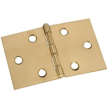 National Hardware N211-888 Desk Hinge, 2 in H Door Leaf, 0.06 in Thick Door Leaf, Brass, Solid Brass, Surface Mounting