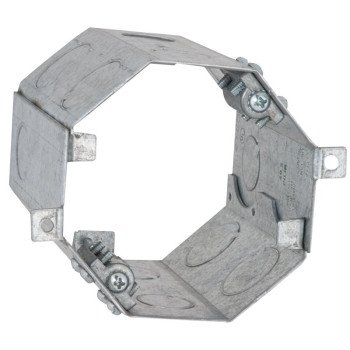 Raco Gorilla Ring 284 Concrete Ring, 4 in L, 4.96 in W, 2-Knockout, Steel, Gray