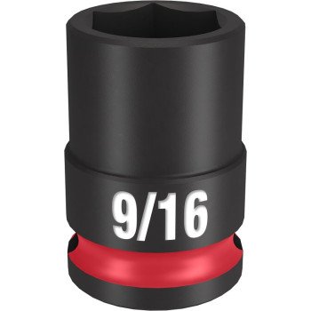 Milwaukee SHOCKWAVE Impact Duty Series 49-66-6107 Shallow Impact Socket, 9/16 in Socket, 3/8 in Drive, Square Drive