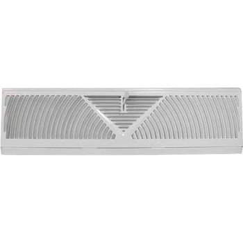 ProSource BB-18W Baseboard Register, 18 in L, 4-1/2 in W, 60 deg Air Deflection, Steel, White