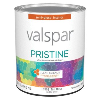 Valspar Pristine 18560 Series 027.0018562.005 Interior Paint, Semi-Gloss Sheen, Tint, 1 qt, Can