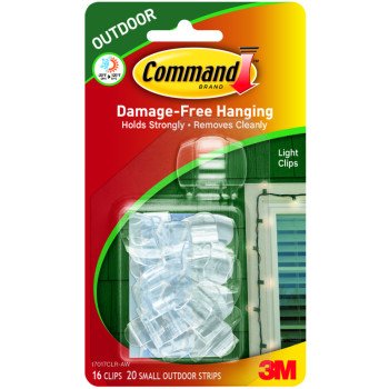 Command 17017CLR-AW Light Clip, Plastic, Clear