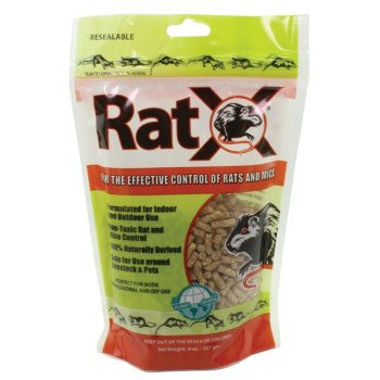 RatX 620100 Rodent Bait, Pellet, 8 oz Bag