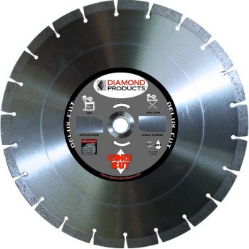 Diamond Products 22856 Circular Saw Blade, 10 in Dia, 1 in Arbor, Diamond Cutting Edge