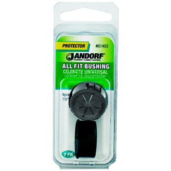 Jandorf 61403 Conduit Bushing, 9/16 in Dia Cable, Nylon, Black, 7/8 in Dia Panel Hole, 0.453 in Thick Panel