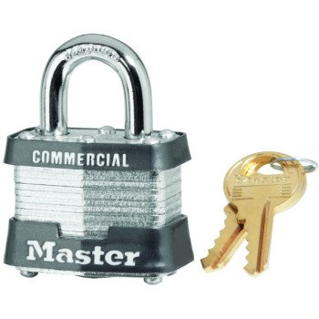 Master Lock 3KA 3210 Padlock, Keyed Alike Key, Open Shackle, 9/32 in Dia Shackle, 3/4 in H Shackle, Steel Shackle