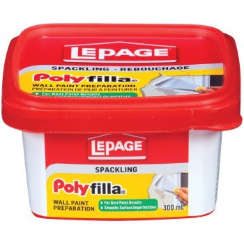 LePage Polyfilla 1256102 Wall Paint Preparation Compound, Off-White, 300 mL Plastic Tub