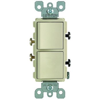 Leviton R51-05634-0IS Combination Switch, 15 A, 120/277 V, SPST, Lead Wire Terminal, Thermoplastic Housing Material