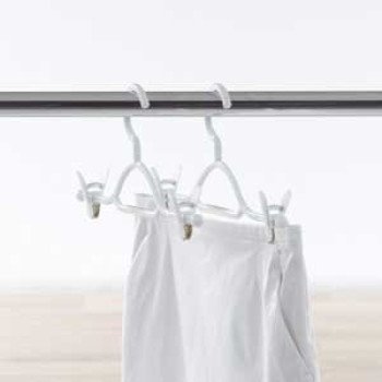 Neatfreak A-06400-006X3-WJ Skirt Hanger with Clips, Plastic, Tan/White