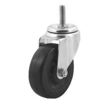 Dh Casters C-LM4T3RS Swivel Caster, 4 in Dia Wheel, 1-1/4 in W Wheel, Rubber Wheel, 265 lb