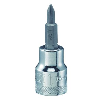 DEWALT DWMT75446OSP Phillips Screwdriver Bit Socket, #1 Tip, 3/8 in Drive, Chrome Vanadium, Polished Chrome Vanadium