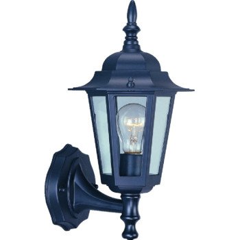 Boston Harbor AL8041-5 Outdoor Wall Lantern, 120 V, 60 W, A19 or CFL Lamp, Aluminum Fixture, Black