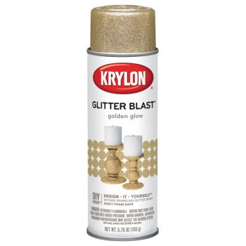 Krylon K03801A00 Craft Spray Paint, Glitter, Golden Glow, 5.75 oz, Can