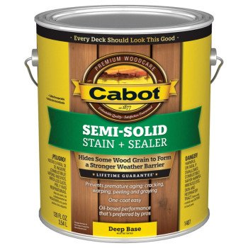 Cabot 140.0001407.007 Deck and Siding Stain, Natural Flat, Deep Base, Liquid, 1 gal