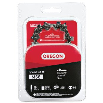 Oregon Micro-Lite M66 Chainsaw Chain, 16 in L Bar, 0.05 Gauge, 0.325 in TPI/Pitch, 66-Link