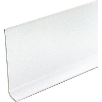 M-D 75317 Wall Base, 0.13 in Thick, White, 4 ft L, 4 in W, Vinyl