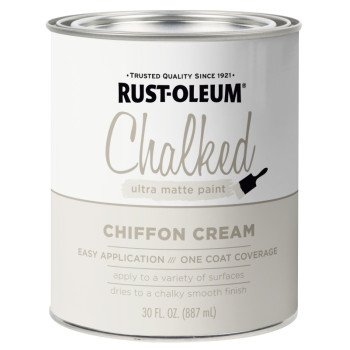 Rust-Oleum 329598 Chalk Spray Paint, Ultra Matte Chalky, Chiffon Cream, 30 oz, Can