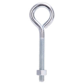 ProSource LR278 Eye Bolt, 8 mm Thread, Machine Thread, 2-1/4 in L Thread, 1-1/4 in Dia Eye, 209 lb Working Load, Steel