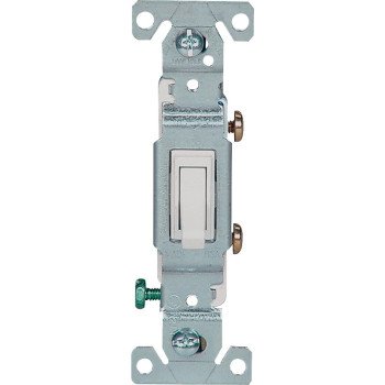 Eaton Wiring Devices 1301-7W10 Toggle Switch, 15 A, 120 V, Polycarbonate Housing Material, White