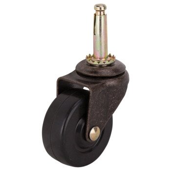 ProSource JC-D08-PS Swivel Caster, 2 in Dia Wheel, 2 in W Wheel, Rubber Wheel, Black, 90 lb, Steel Housing Material