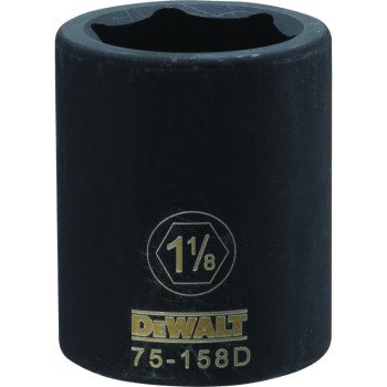 DEWALT DWMT75158OSP Impact Socket, 1-1/8 in Socket, 3/4 in Drive, 6-Point, CR-440 Steel, Black Oxide