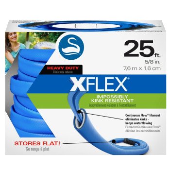 Swan CSNXF58025 Heavy-Duty Garden Hose, 5/8 in, 25 ft L, Female, Polymer, Blue