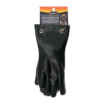 Mr. BAR-B-Q 40111Y Insulated Barbecue Gloves, Rubber, Black